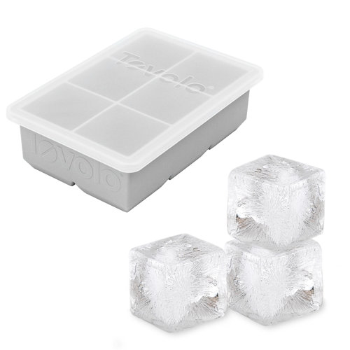 Tovolo King Cube Ice Tray With Lid, XL Silicone Ice Cube Tray With Lid